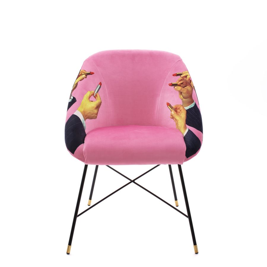 Seletti ToiletPaper Padded Chair Lipsticks Pink