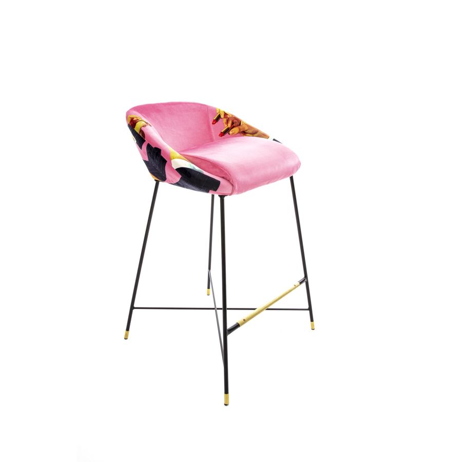 Seletti ToiletPaper High Stool Pink Lipsticks