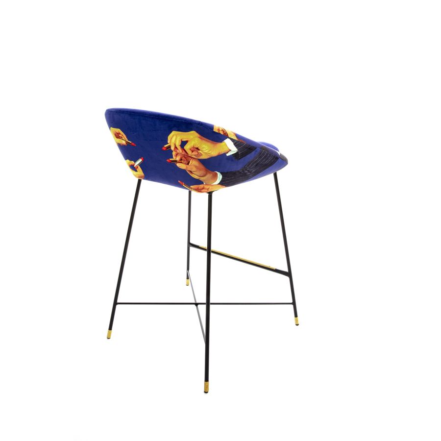 Seletti ToiletPaper High Stool Blue Lipsticks