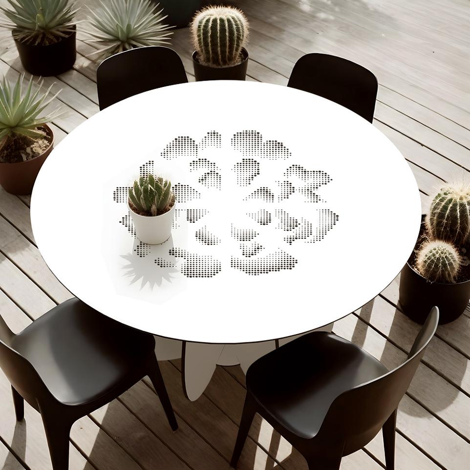 ibride Gardenia Dinning Table Dia 100cm White