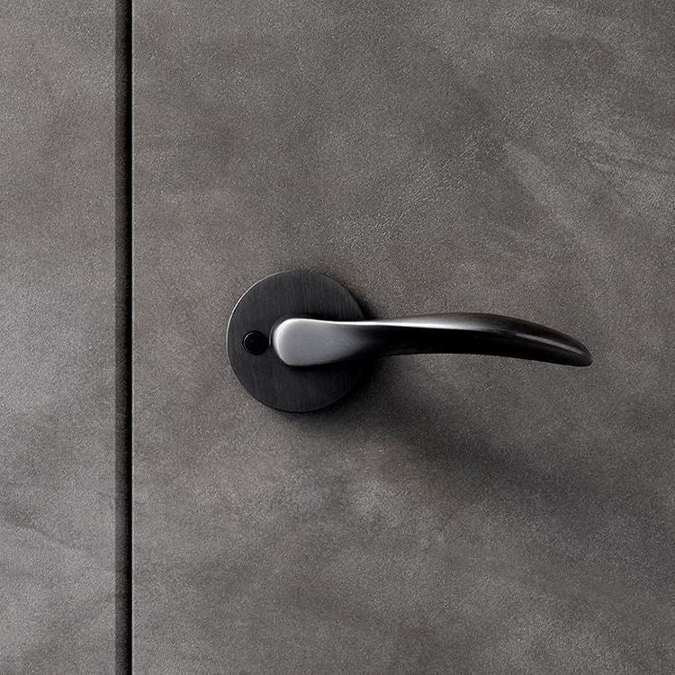 d line Lever Handle AJ111 Large Charcoal by Arne Jacobsen