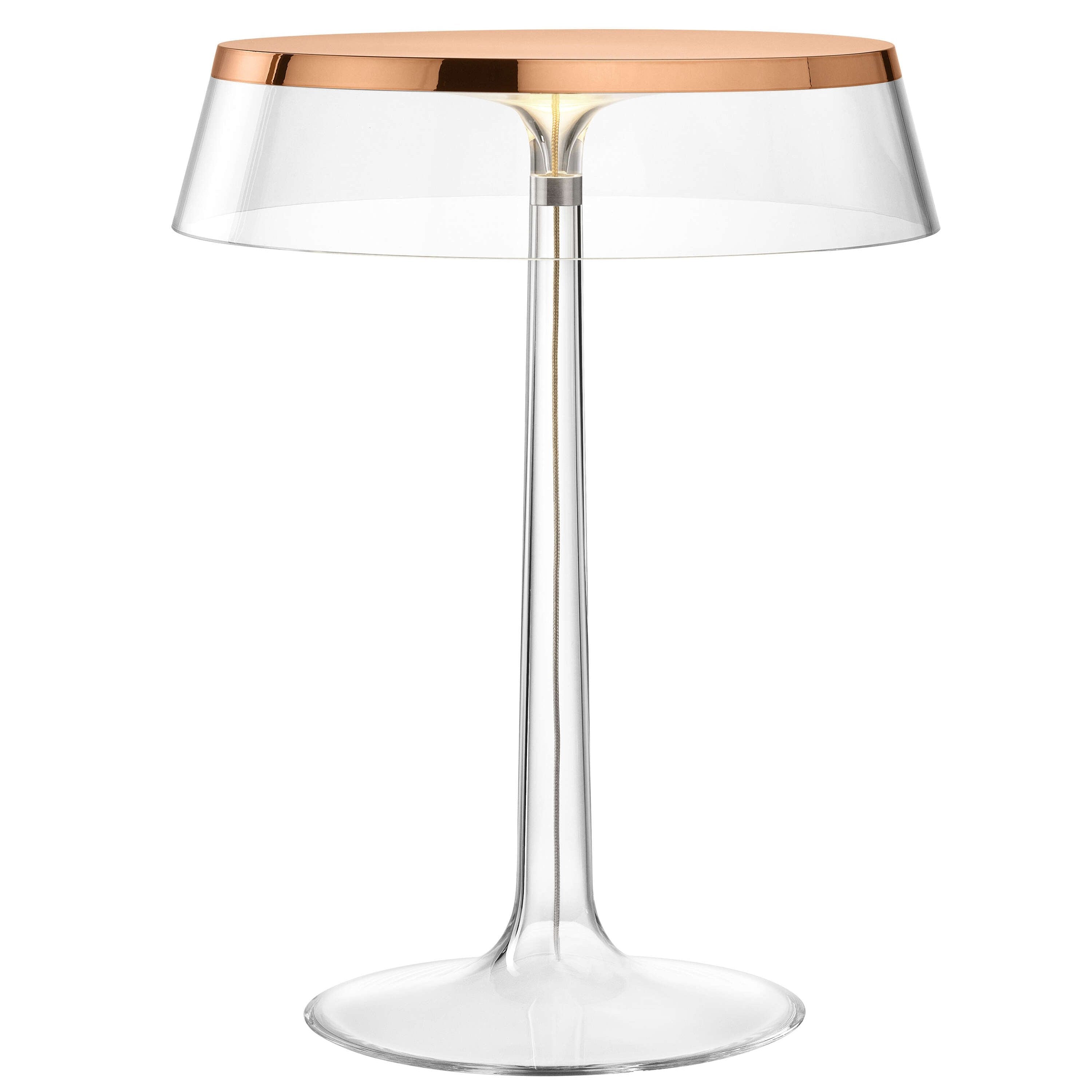 Flos Bon Jour Transparent Table Light Copper Top