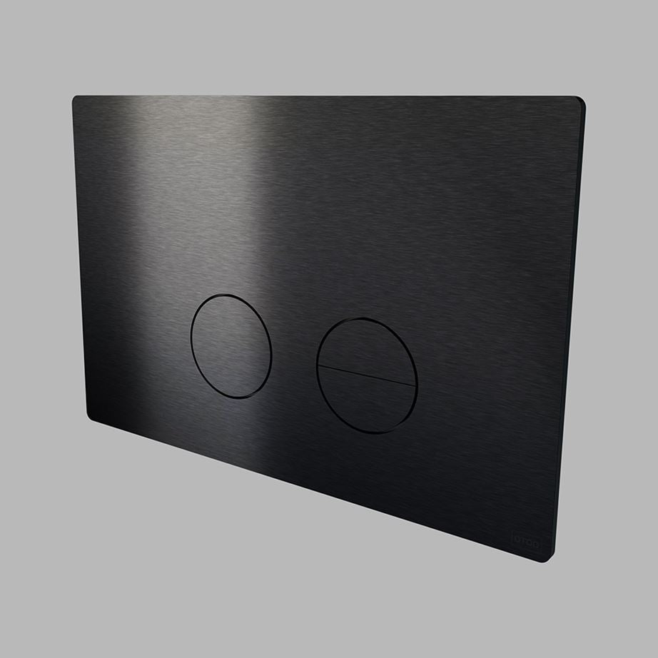 d line Qtoo Toilet Push Button Flush Charcoal