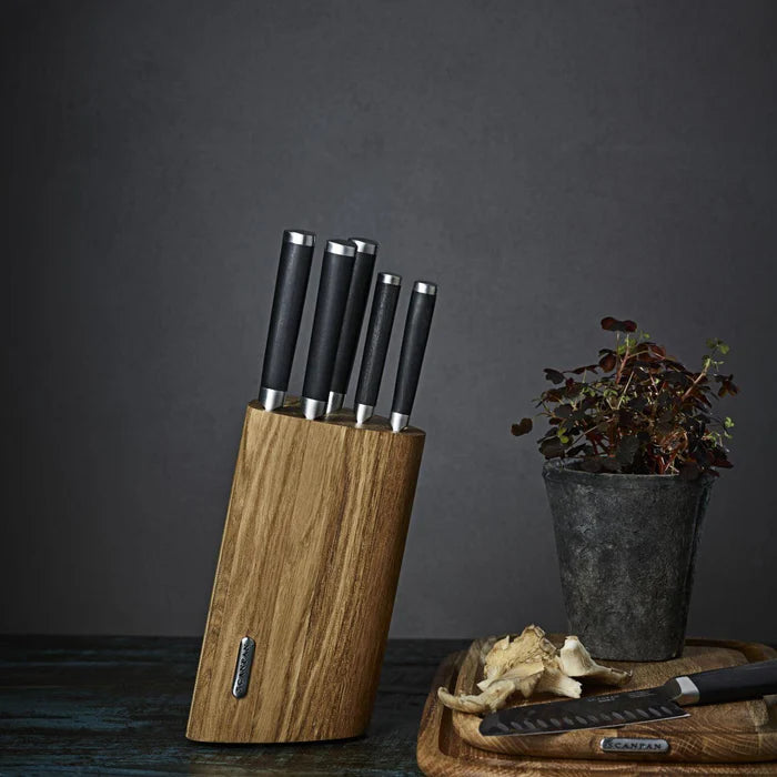 SCANPAN Maitre D Oak Knife Block 7pcs