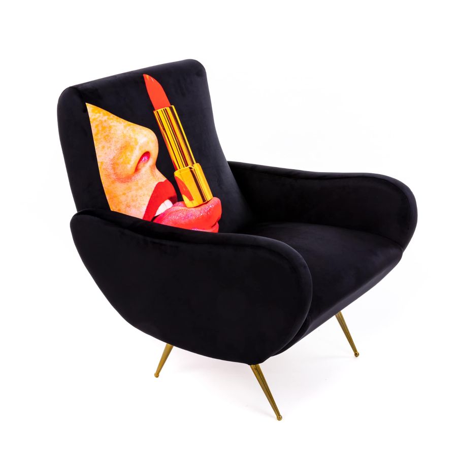 Seletti wears Toiletpaper Armchair Tongue Black