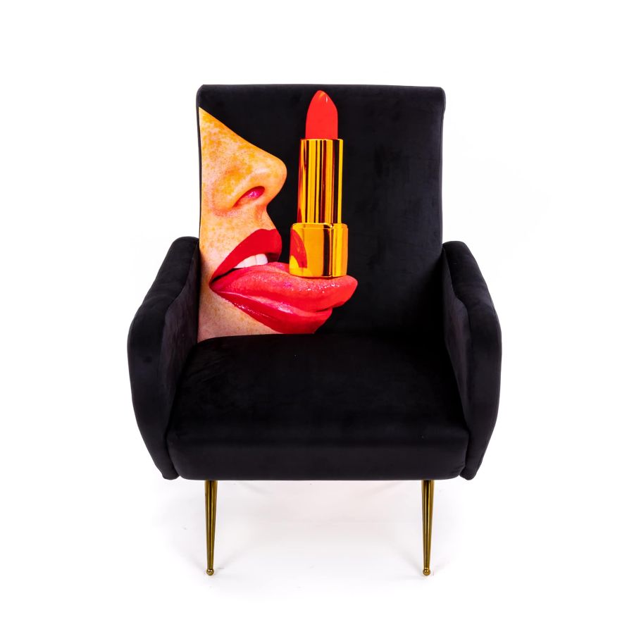 Seletti wears Toiletpaper Armchair Tongue Black