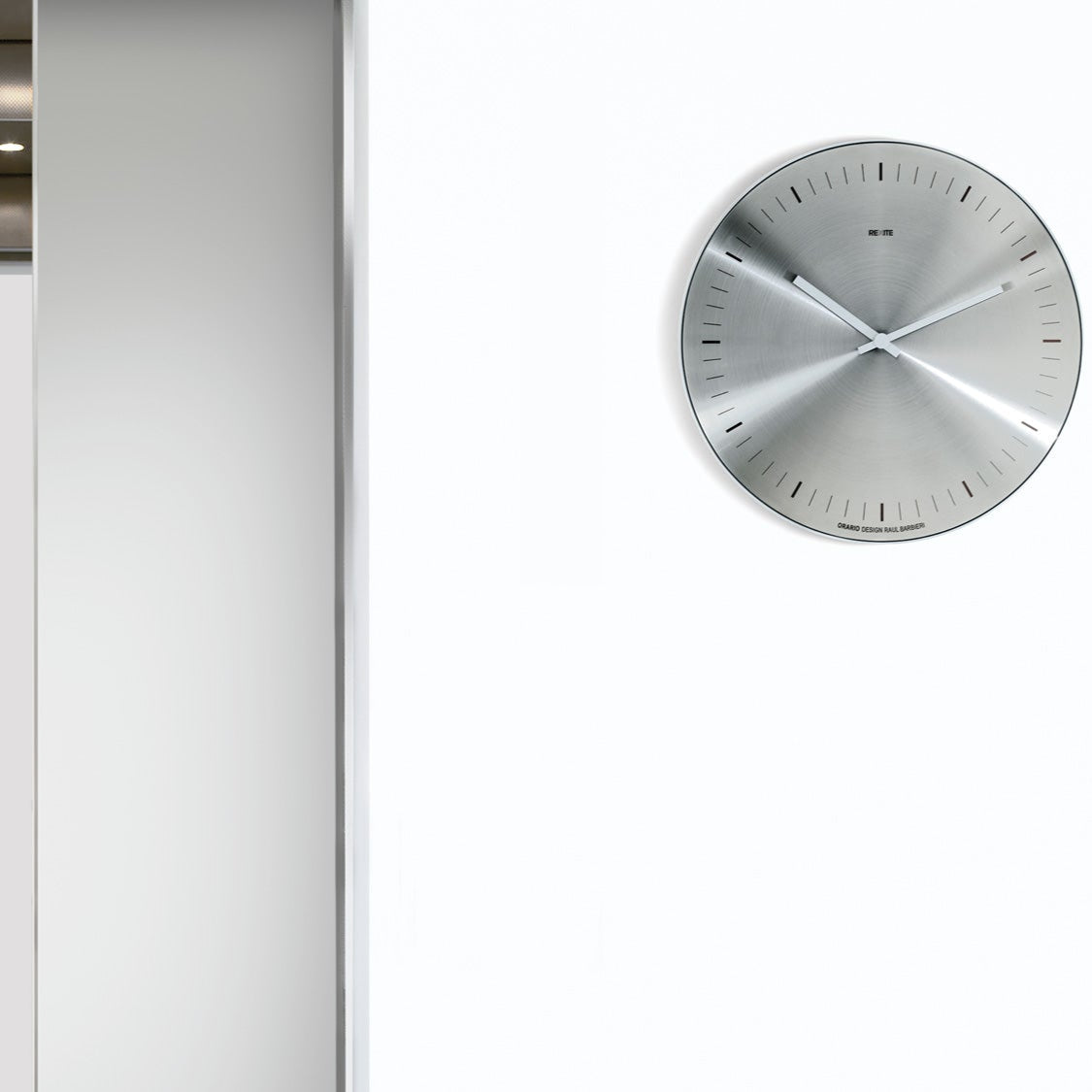 Rexite Orario Wall Clock Brushed Stainless Steel