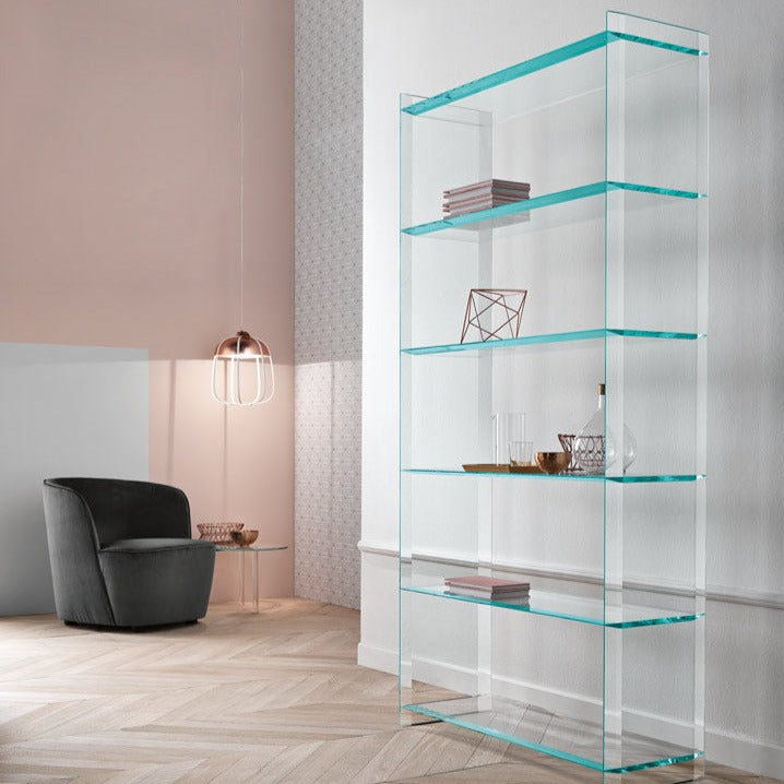 Tonelli QUILLER Glass Standing Bookcase