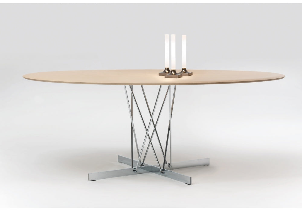 Kartell Viscount of Wood Oval Table by Philippe Starck