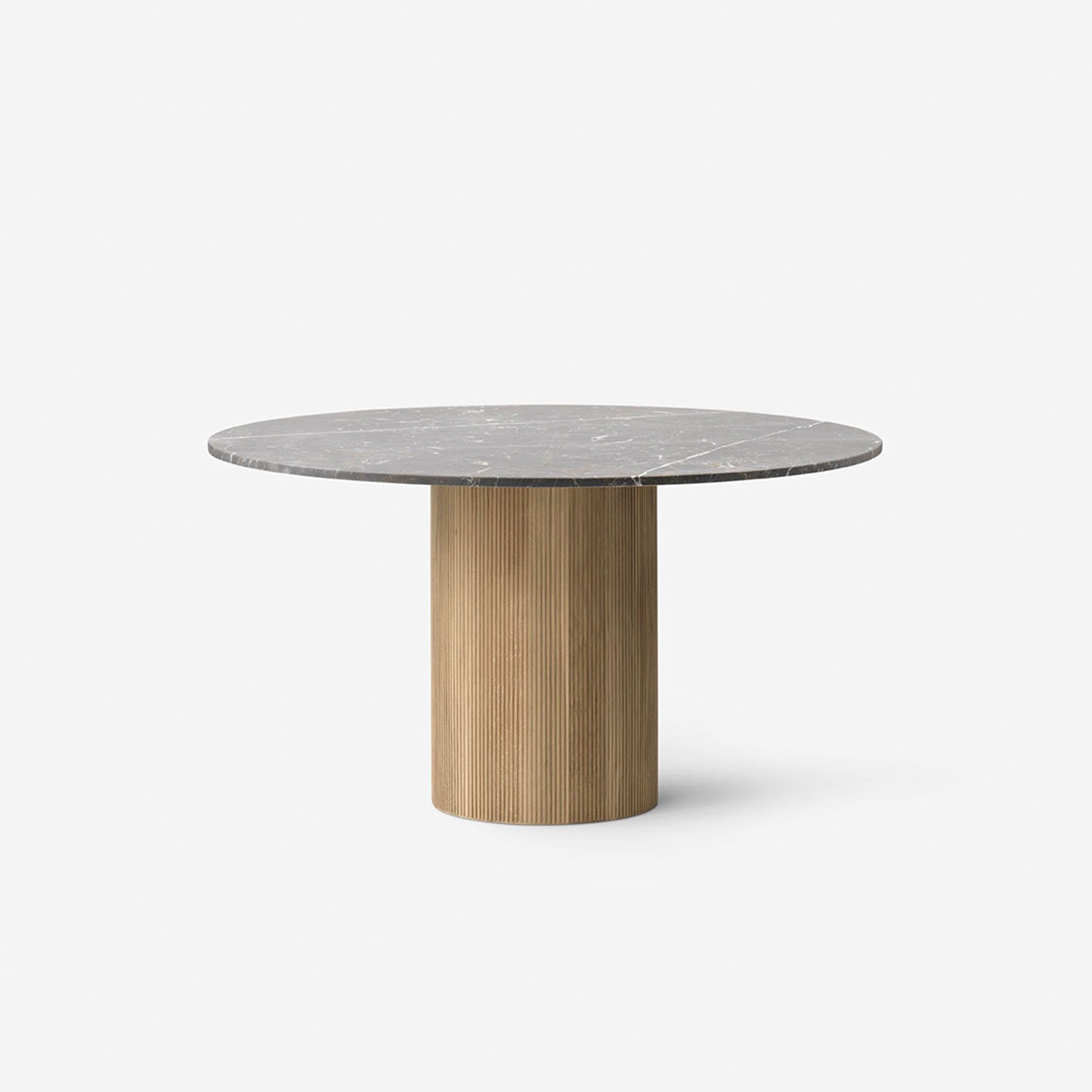 Vipp 495 Cabin Round Marble Table w Light Oak Base