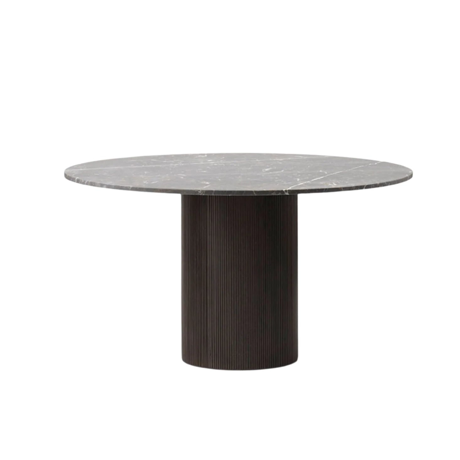 Vipp 495 Cabin Round Marble Table w Dark Oak Base