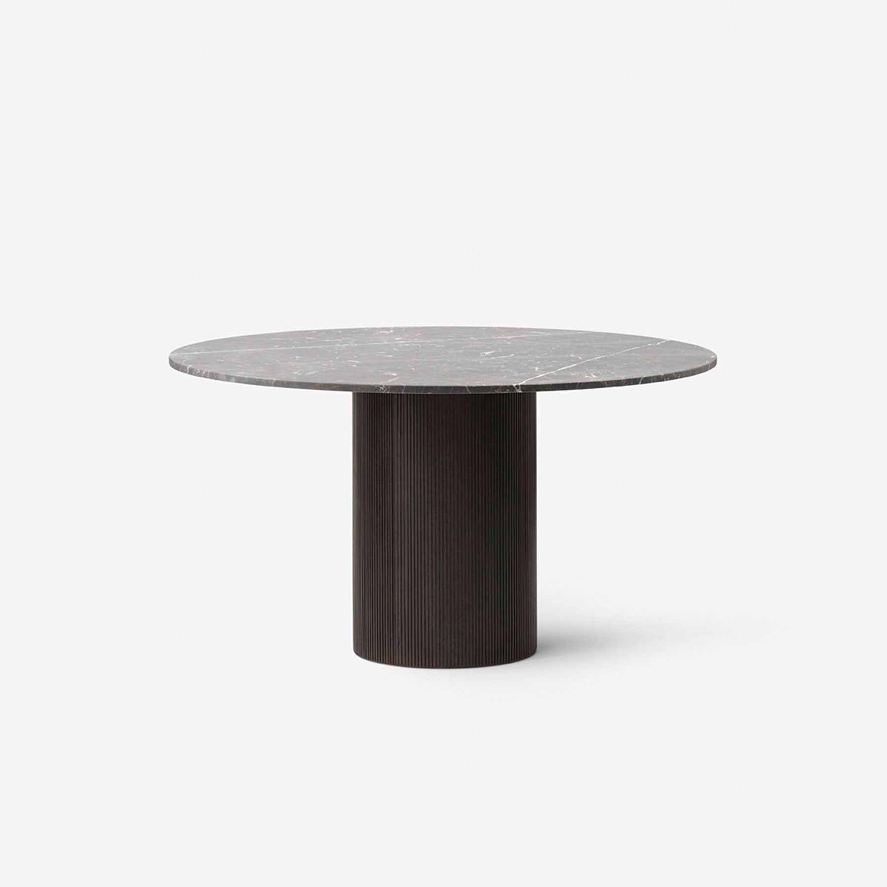 Vipp 495 Cabin Round Marble Table w Dark Oak Base