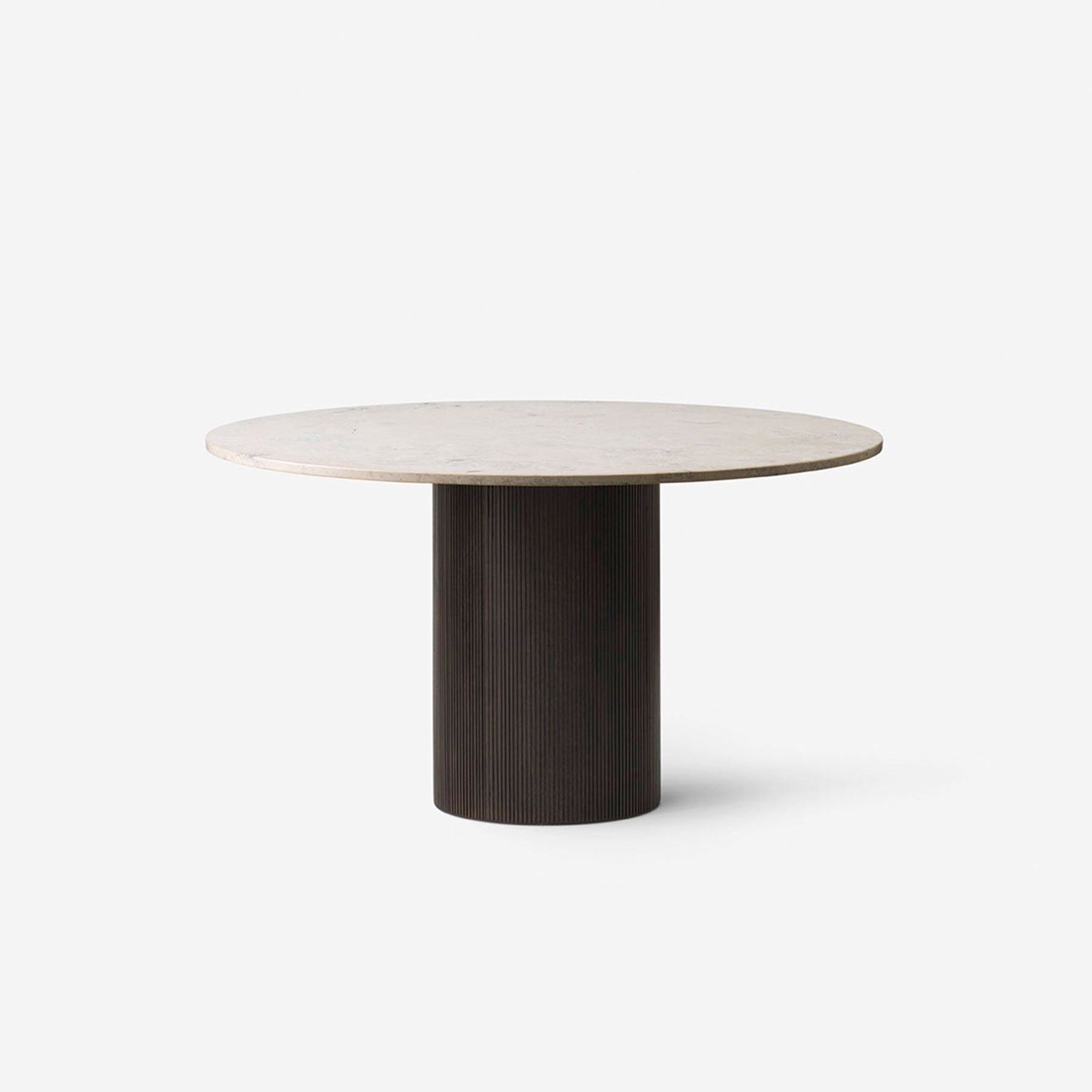 Vipp 494 Cabin Round Marble Table w Dark Oak Base