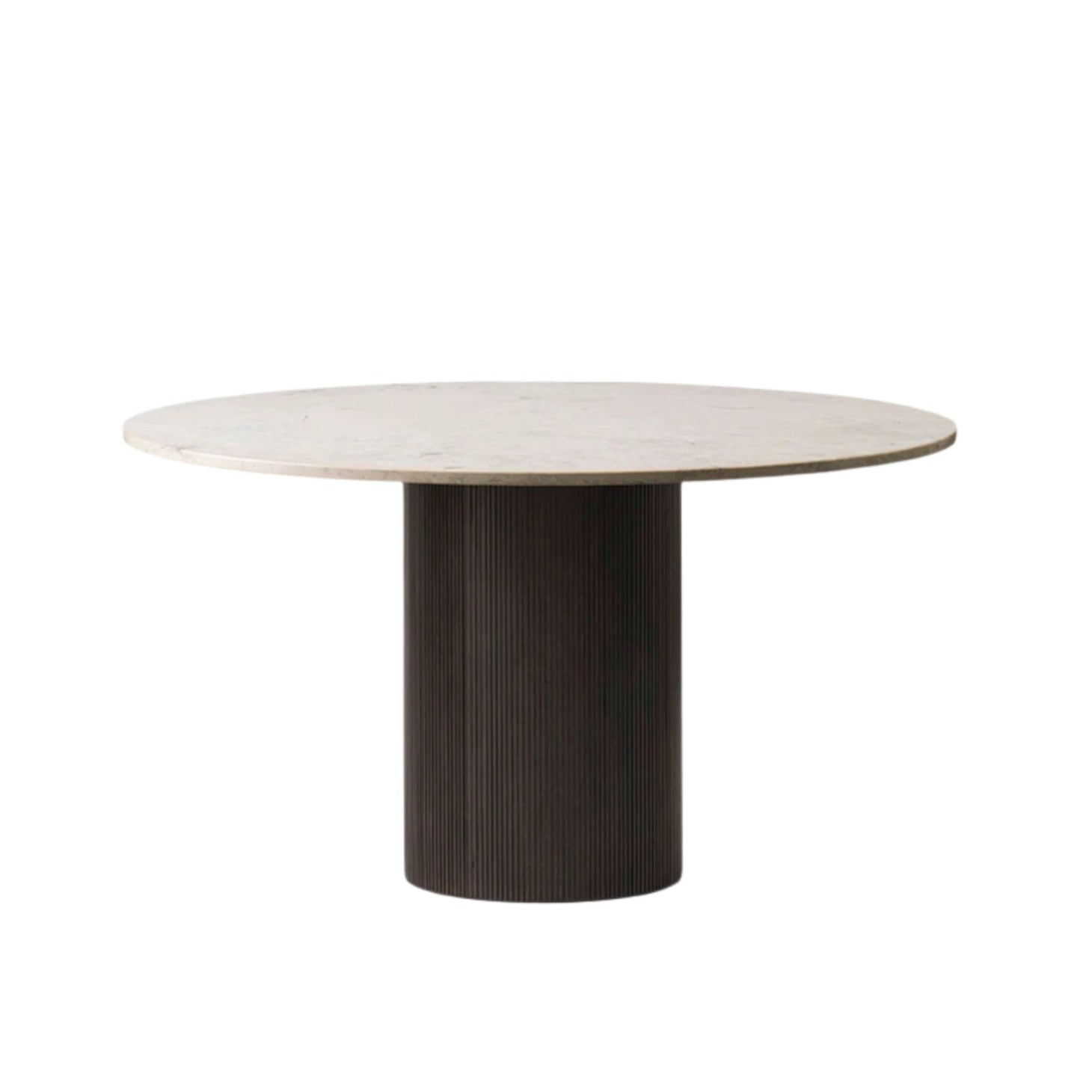 Vipp 495 Cabin Round Marble Table w Dark Oak Base