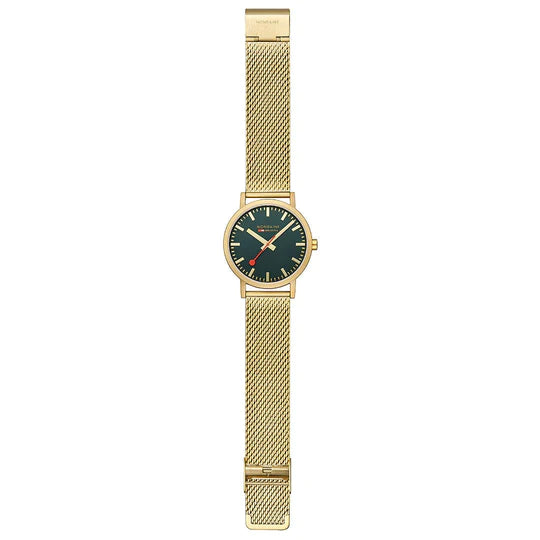 Mondaine Watch CLASSIC Gold Forest Green 40 mm