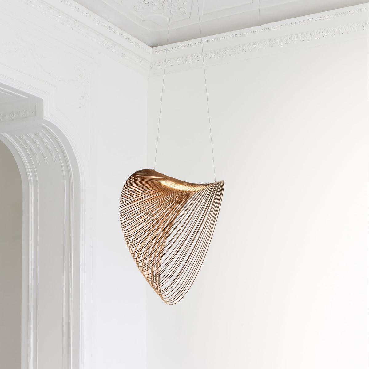 Luceplan Illan Led Suspension light in Birch