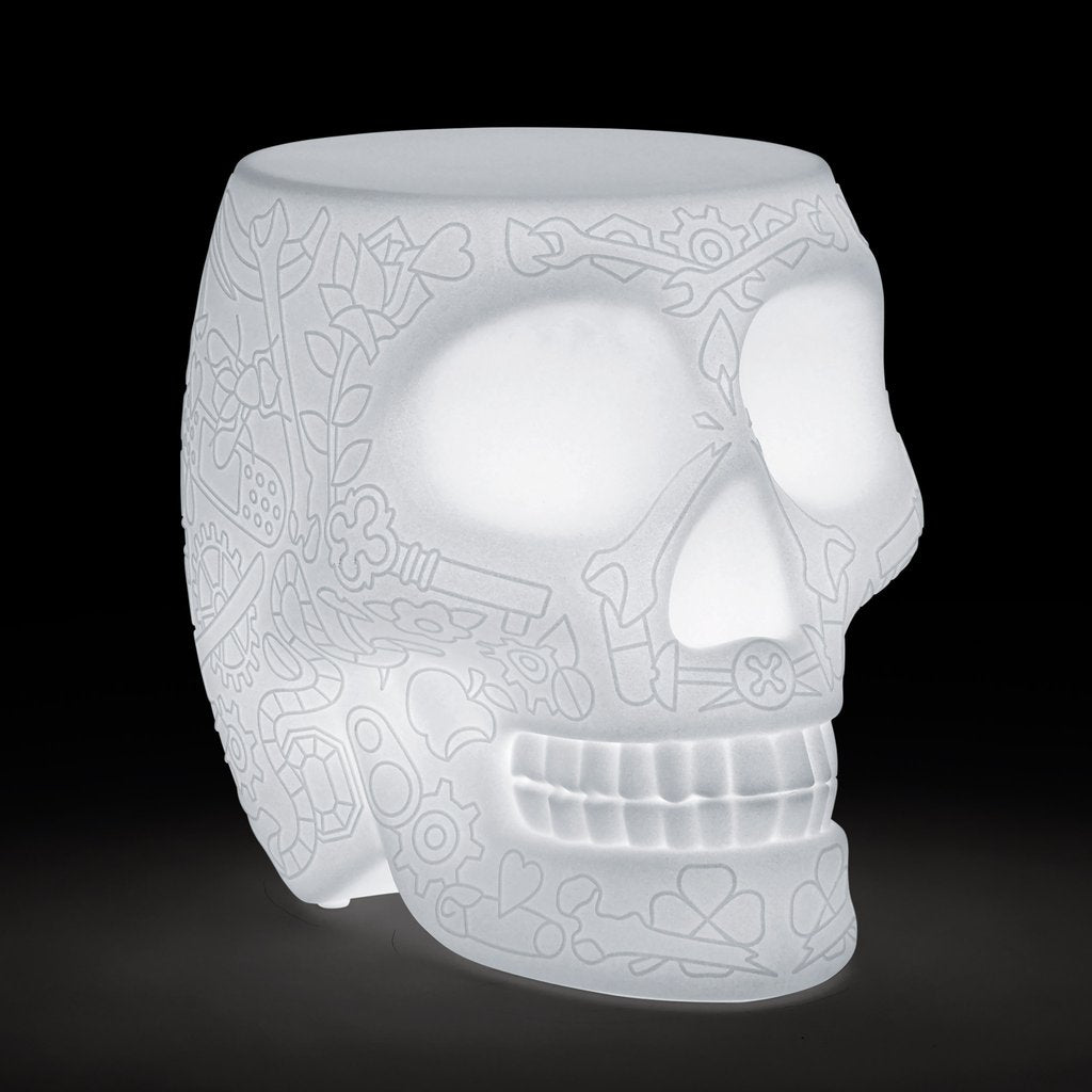 Qeeboo MEXICO LED Skull Stool Side Table