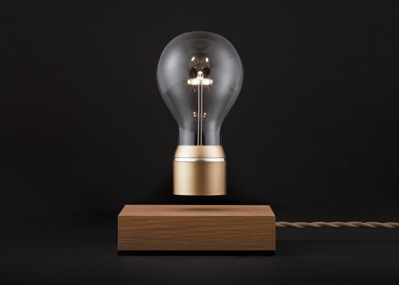 Flyte Royal Levitating Edison Table Light w Oak Base