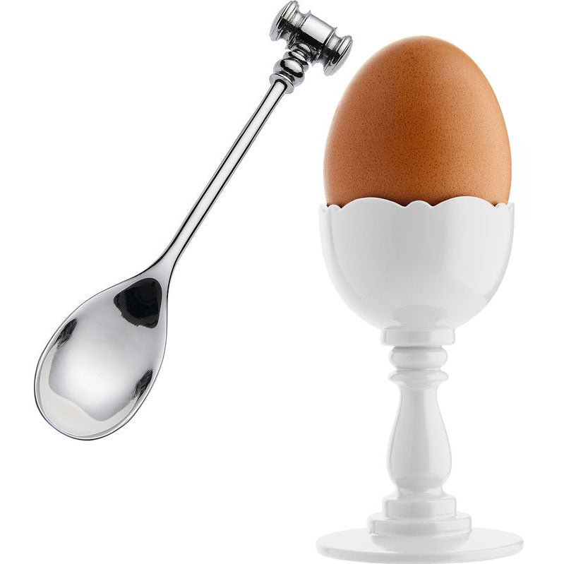 Alessi Dressed Egg Cup w Spoon White | Panik Design