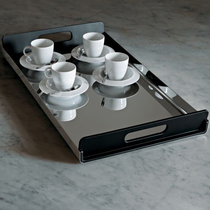 Alessi Serving Tray with Black Handles VASSILY | Panik Design