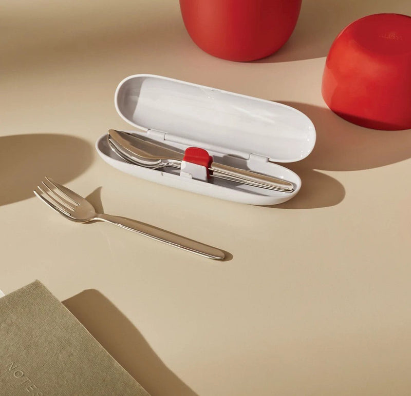 Alessi Travel Cutlery Set w Holder Food à Porter | Panik Design