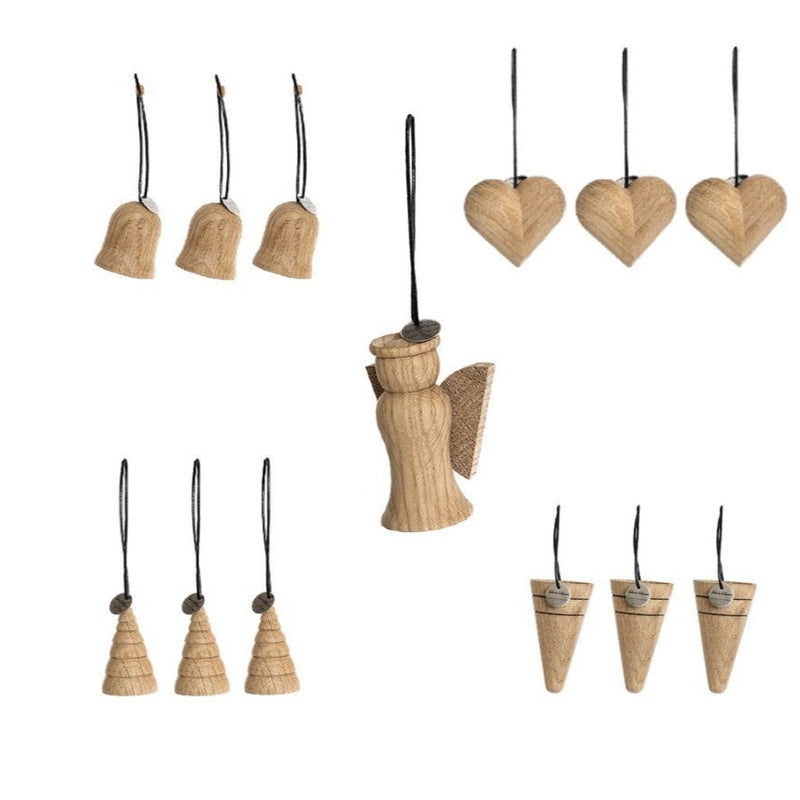 Architectmade Christmas Jul Hanging Ornaments Oak | Panik Design