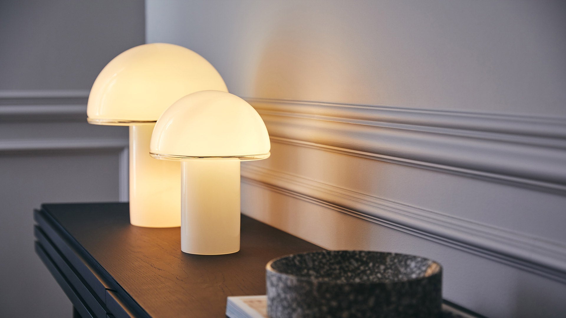 Artemide Table Light Opaline Glass ONFALE | Panik Design