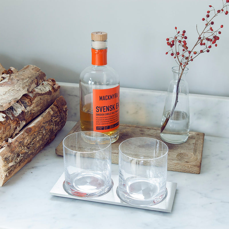 Buster and Punch Machined Tray w Whisky Glasses | Panik Design