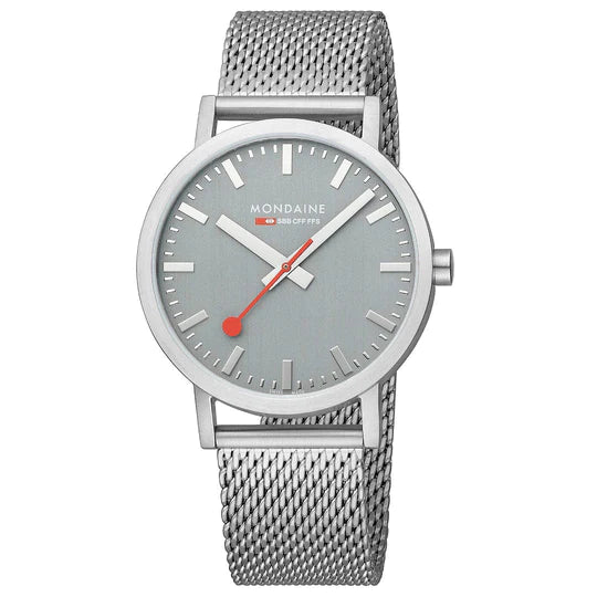 Mondaine Watch CLASSIC Silver Grey 40mm