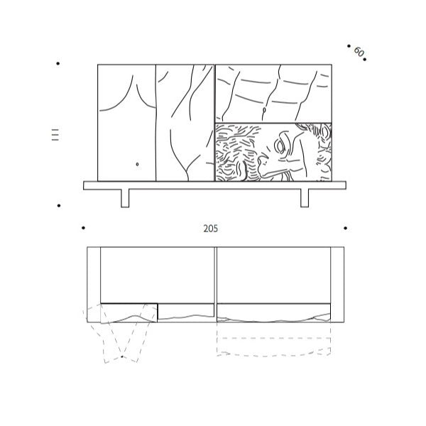 Driade - Ercolee E Afrodite Cabinet - Composition 1 White | Panik Design