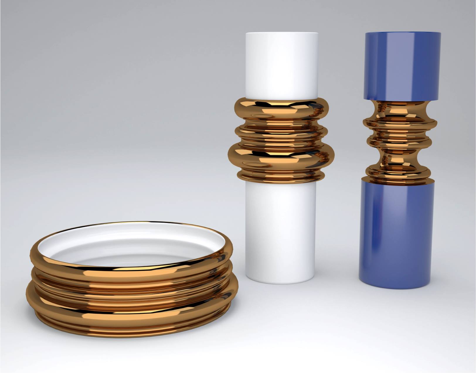 Driade Ordini Vase Cobalt Blue and Bronze | Panik Design