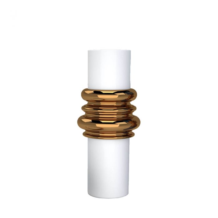 Driade Ordini Vase Matt White and Bronze | Panik Design