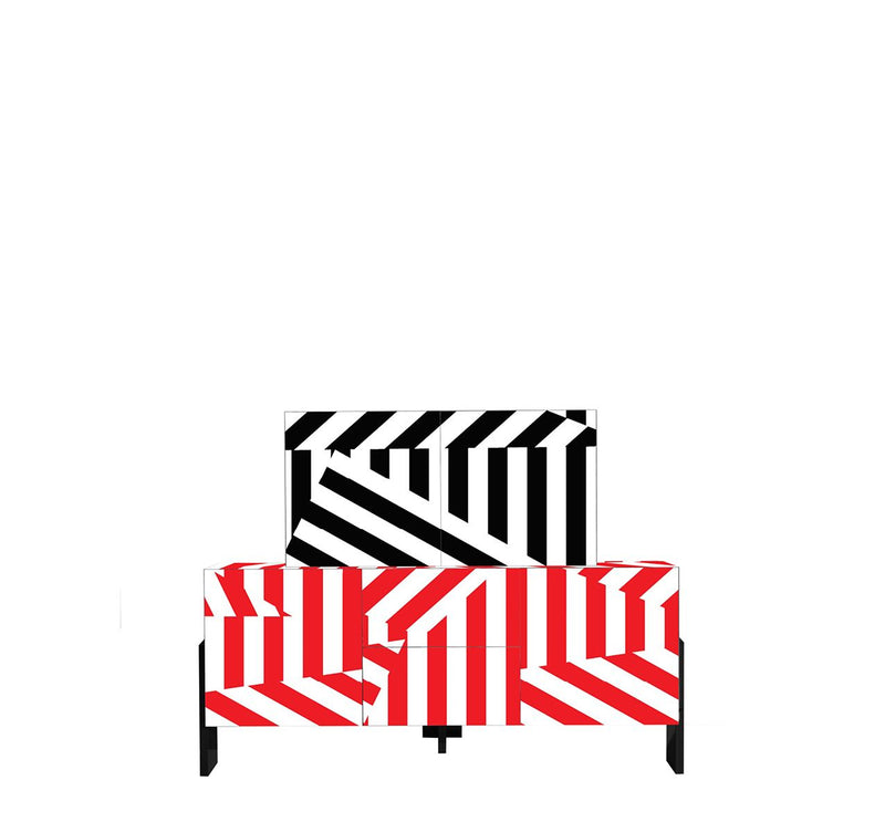 Driade Ziqqurat Striped Cabinet 2 High | Panik Design