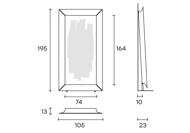 Fiam Caadre Mirror w LED Light | Panik Design