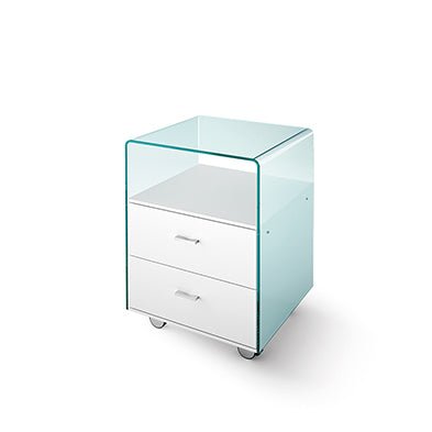 FIAM Curved Glass Drawer Unit on Wheels RIALTO | Panik Design