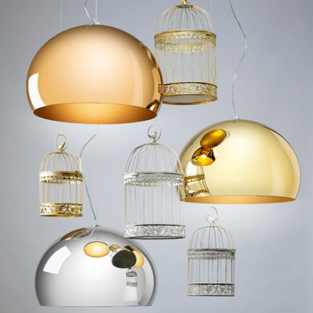 Kartell FLY Suspension Light Metallic Finish