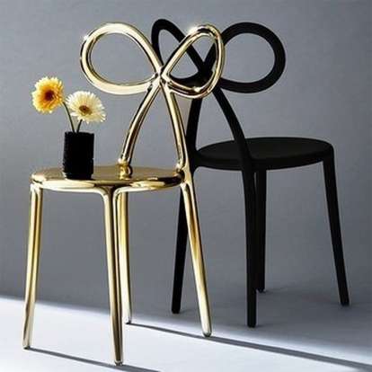 Qeeboo RIBBON Chair Metallic Finish 2pcs