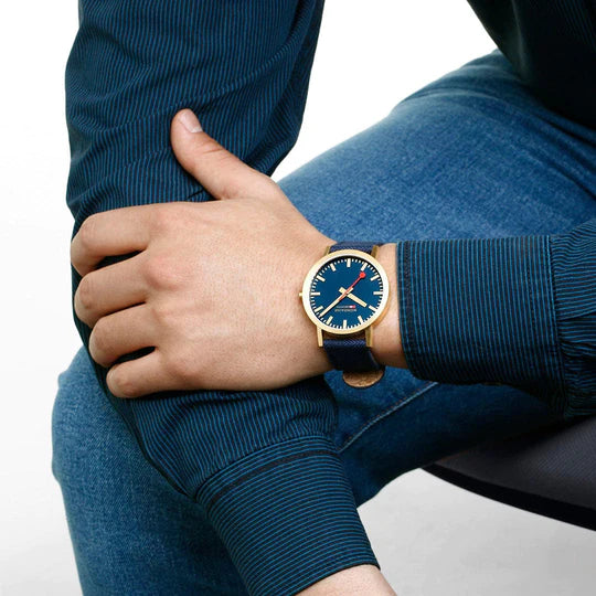 Mondaine Watch CLASSIC G Ocean Blue 40mm