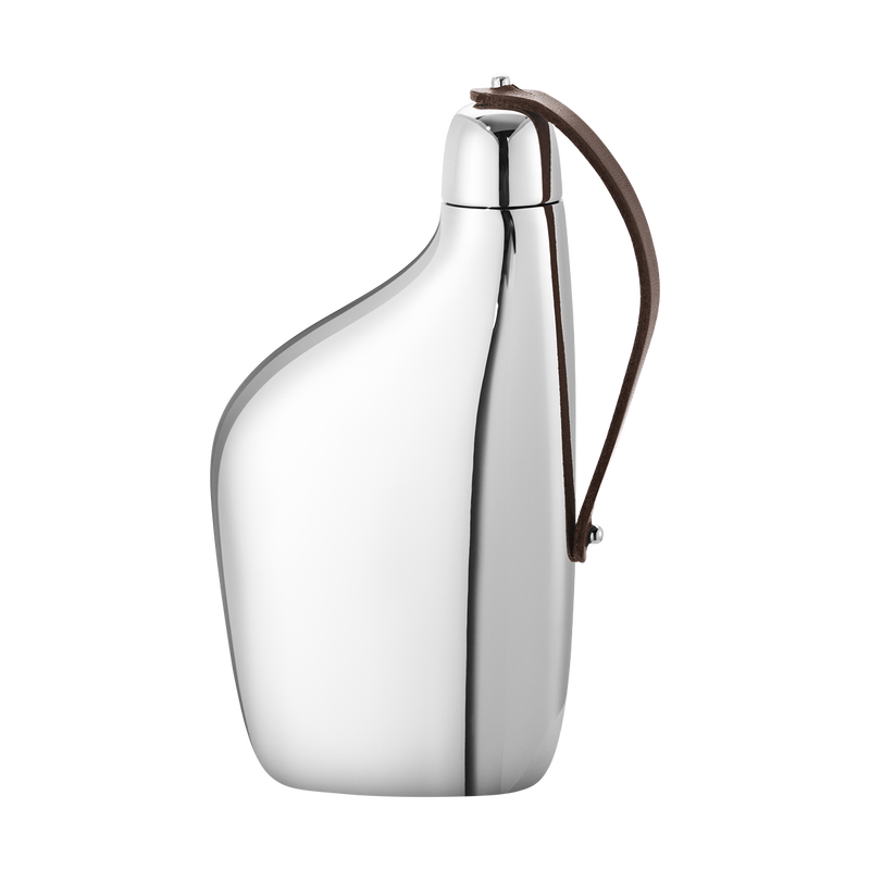 Georg Jensen Sky Hip Flask w Leather Strap