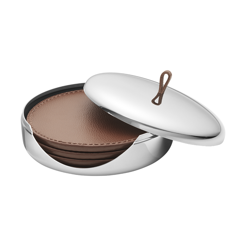 Georg Jensen SKY Leather Coaster Set