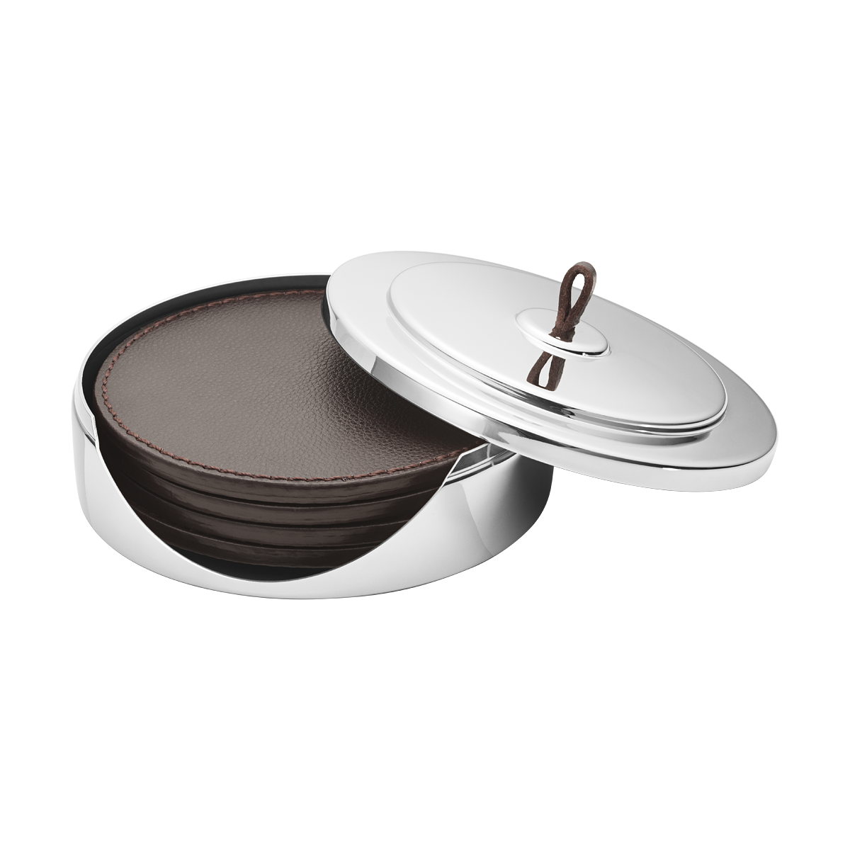 Georg Jensen MANHATTAN Leather Coaster 4pcs