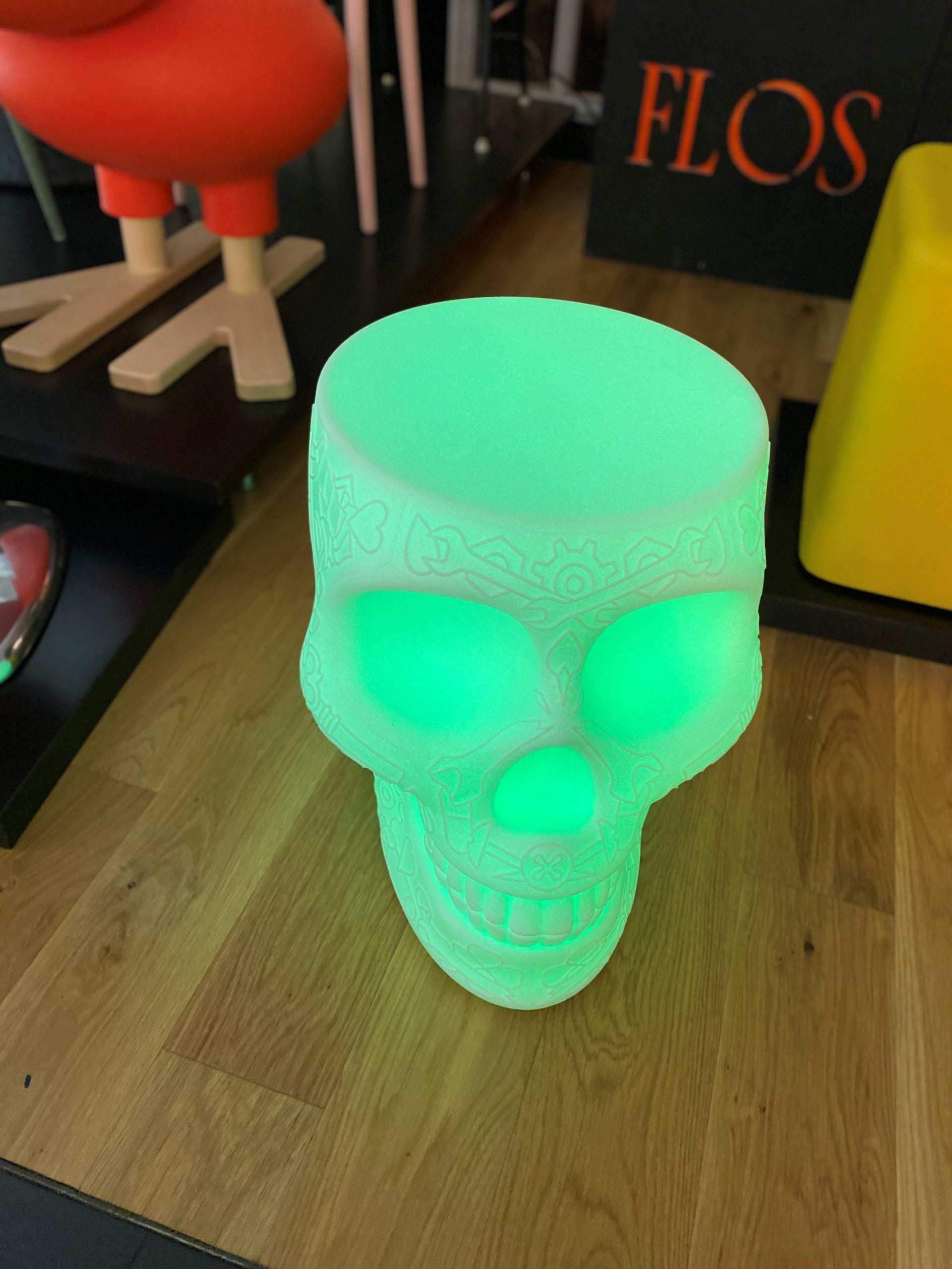 Qeeboo MEXICO LED Skull Stool Side Table